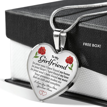 Girlfriend Roses Heart Necklace - Love You This Much